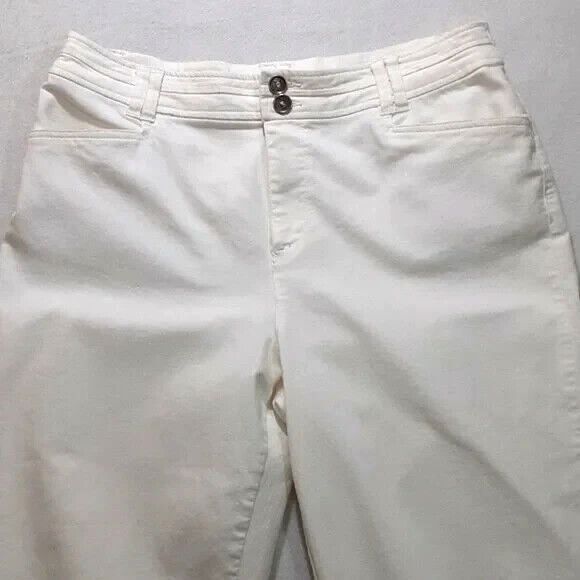 Christopher & Banks size 12 white cropped jeans - Picture 2 of 15